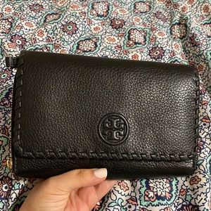 Tory Burch black and gold cross body bag